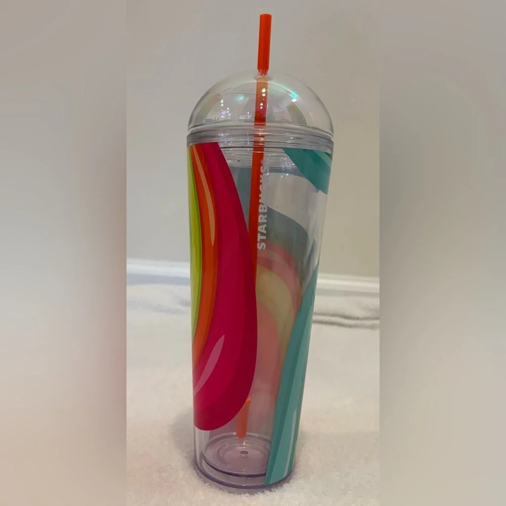 Starbucks Rainbow Swirl Dome Reusable Cup - Picture 5 of 10